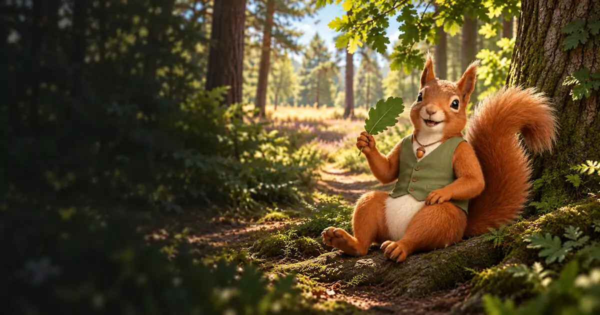 Woestie zit in de schaduw van een boom op de Veluwe op een zonnige zomerdag