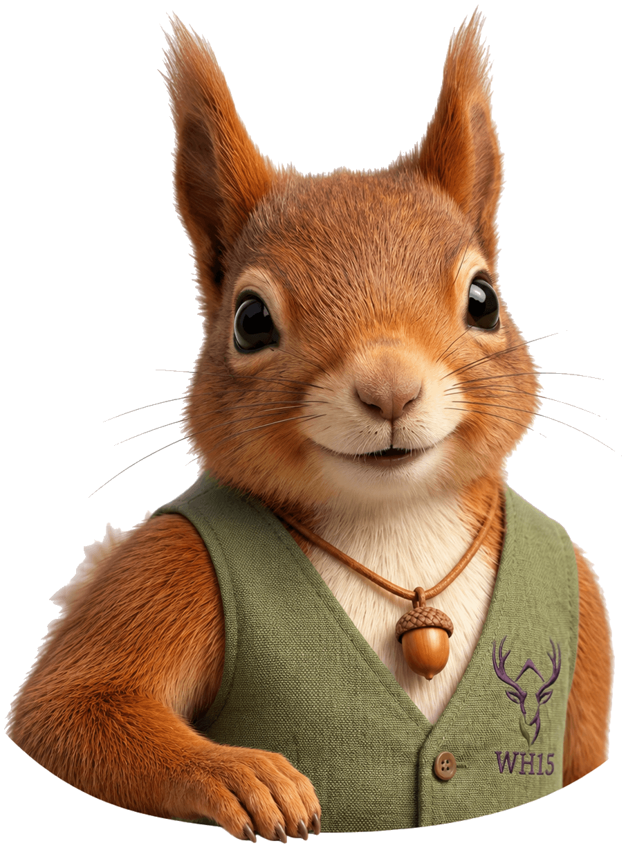 Woestie, de mascotte van Woeste Hoogte 15 op de Veluwe